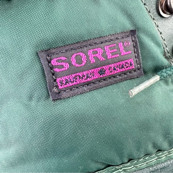 Vintage Sorel hunter green boots Faux Fur Sz 9 Canada Made Waterproof Duckie - Picture 5 of 15